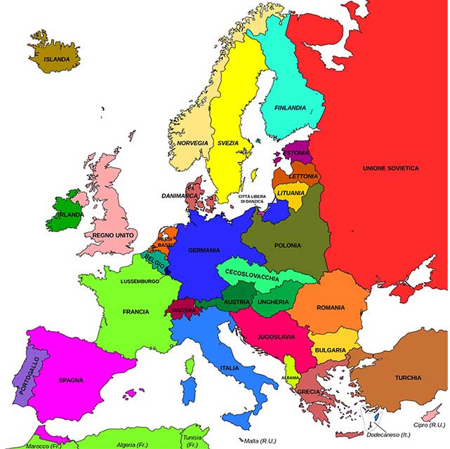 Cartina Europa 1924