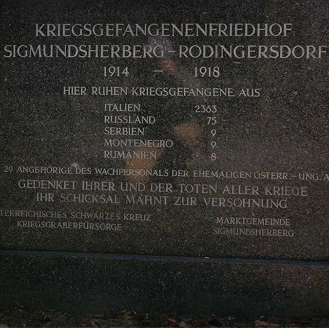 Sigmundsherberg, lapide
